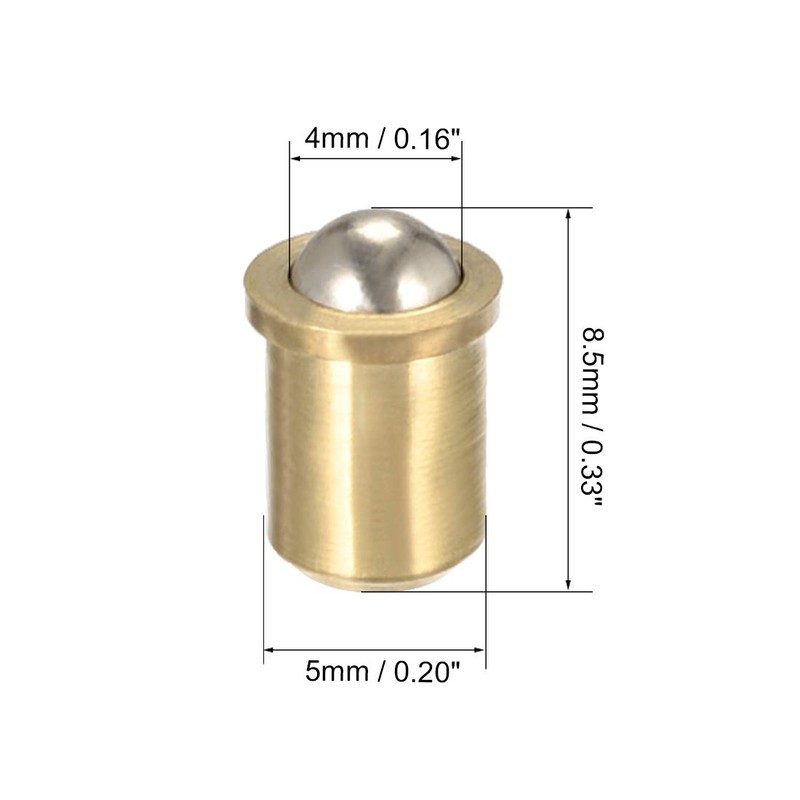 sourcing map Door Cabinet Closet Drawer 5mm Dia Brass Ball