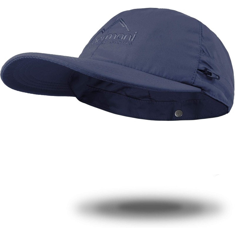 normani Savannah Summer Cap with Roll-Up Neck Protection, navy