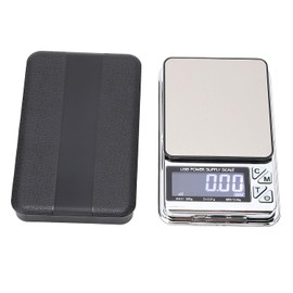 Báscula Digital de Miligramos 500g 0,01g 7 Unidades Báscula de Joyería de Bolsillo con Carga USB para Medicina en Polvo para Alimentos