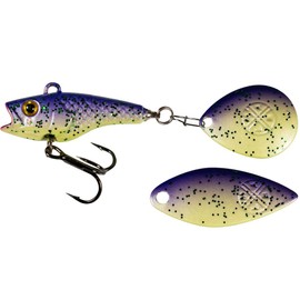 LMAB Good Vibe Jig Spinner with Interchangeable Blade Jig Spinner for Fishing, Bass & Pike Spinjig (10g, Purple Rave)