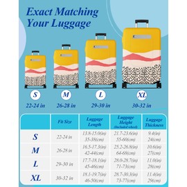 Slohif Luggage Cover for Suitcase Tsa Approved Protector - Luggage Sleeve Large Suit Case Cover Travel Stretch Baggage Case Protective Washable Fit 30-32 Inch Patchwork XL