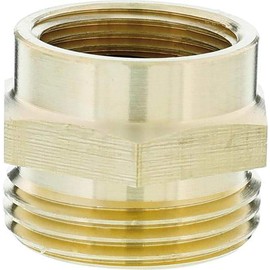 Gardena Brass Reducing Thread Nipple: Brass Connector for Thread Reduction for e.g. Pumps, 33.3 mm (G 1 Inch) / 26.5 mm (G 3/4 Inch) Female (7265-20)