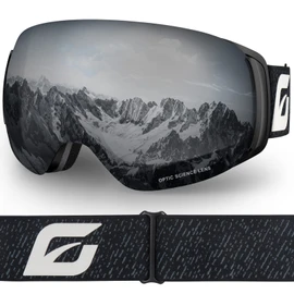 EMSINA A1 Ski Goggles Men,Ski Goggles Women.Anti-Fog/Scratch 100% UV400-Magnetic Lens-Snowboard Snow Goggles Men Women Adult & Junior(S4-black Frame Black Lens Vlt 6%) Adult