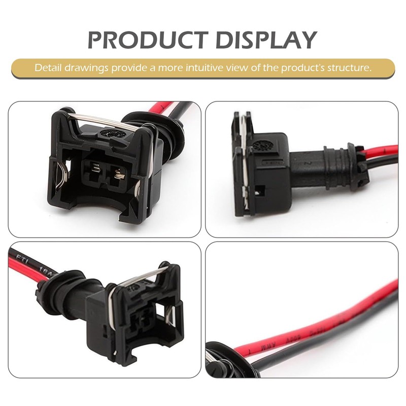 yorpyep 4 PCS Fuel Injector Connector, Extended Pigtail Wiring Harness