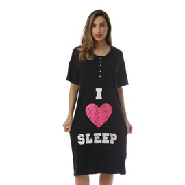 4361-110-XL Just Love Short Sleeve Nightgown / Sleep Dress for Women / Sleepwea,Black - I Heart Slee,X-Large