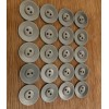 Buttons Smoke Gray Plastic 2 Hole 7/8 Inch Round New