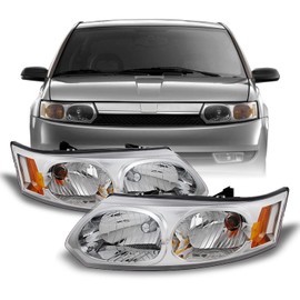 AKKON - For Saturn Ion 4 Door Sedan Clear Headlights Head Lamps Driver and Passenger Side Replacement