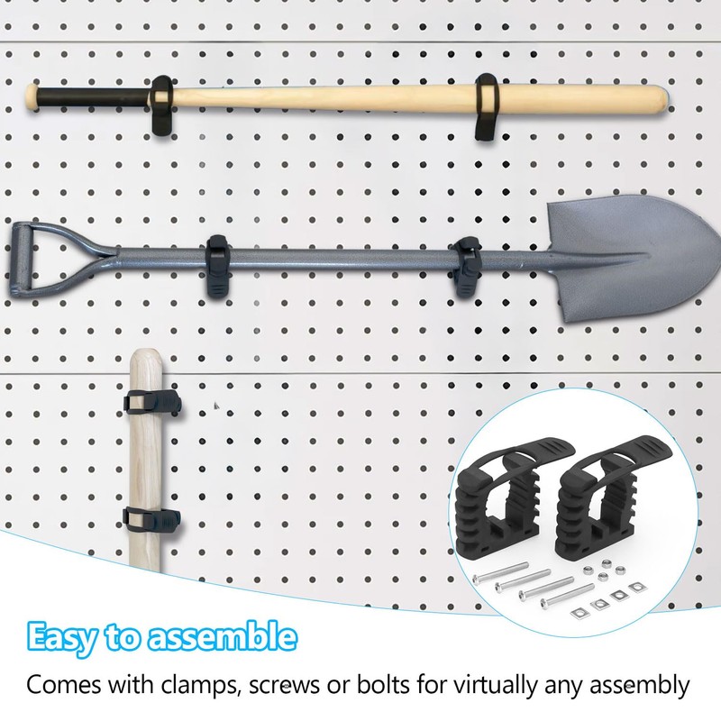 Pack of 2 shovel holders, 5/8 inch - 2-1/4 inch