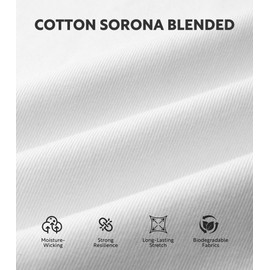 DAVID ARCHY Men's T-Shirt Heavyweight 260g Cotton Sorona Moisture-Wicking Shirts Stretch Side Slit Tees for Men 1-Pack (L, White)