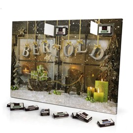 printplanet - Adventskalender mit Namen Bertold - gefüllt mit Schokoladen-Füllung - personalisiert mit Namens-Motiv Weihnachtsbuchstaben - Schoko-Kalender, Weihnachtskalender