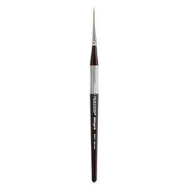 KINGART Premium Precision 2370-1 MID-LENGTH LINER Series Artist Brush, Synthetic Amber Taklon, Short Ergonomic Comfort Handle, for Acrylic, Oil and Watercolor Paint, Size 1