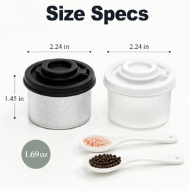 Lunchbox Salt and Pepper Shakers, 2 Pack Mini Travel Spice Containers