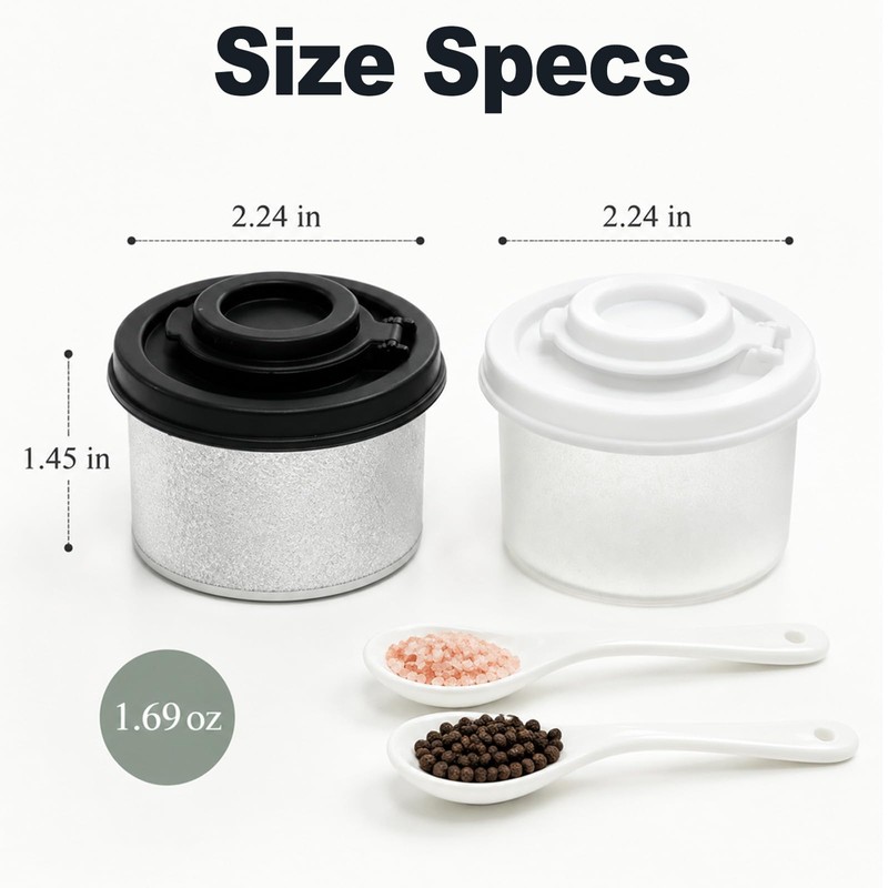 Lunchbox Salt and Pepper Shakers, 2 Pack Mini Travel Spice