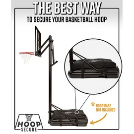Hoop Secure - The Original Solution - Heavy Duty Weighted Base Anchor for Basketball Hoops - Weather Resistant, Durable Design, Holds 300+ lbs. Patents-Pending, HOA Friendly (Standard Size, Black)