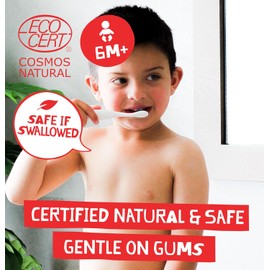 Jack N' Jill Natural Certified Toothpaste - Baby & Toddler Toothpaste, Fluoride-Free, 40% Xylitol, Sugar-Free, Safe from 6 Months, Makes Brushing Fun, Organic Blueberry and Berries & Cream, 2 x 50g