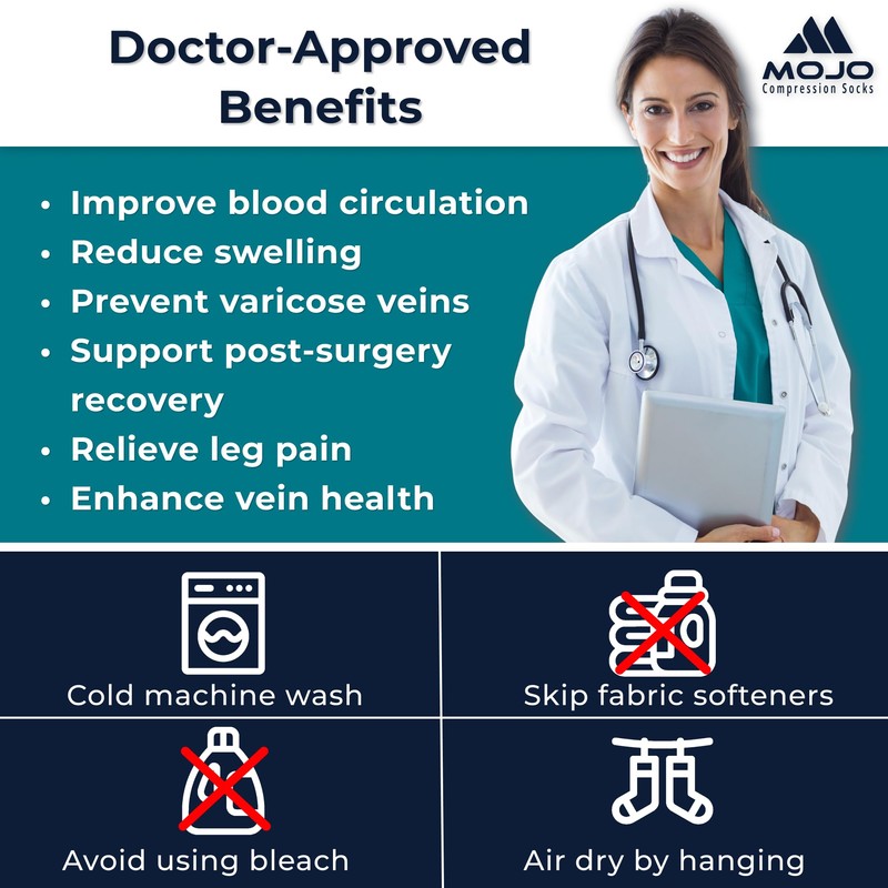 Mojo Compression Socks 20-30mmHg Unisex Sport Compression Stocking Pink Medium