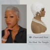 MOONSHOW Short White Pixie Wig for Women Pixie Cut Wig