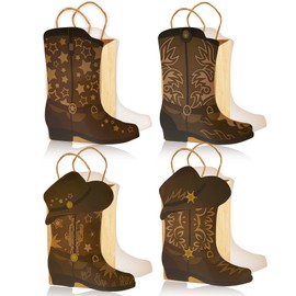 HGEKLIZV 12 Sets Charming Cowboy Party Decorations Cowboy Boots Gift Bags Flower Boxes Western Themed Party Decorations for Cowboy Gatherings, Birthdays, Parties, Weddings
