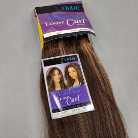 Outre 10" Indian Loose Curl #C4/27 Brown & Honey 100% Real Human Hair Extensions Outre