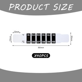 Pack of 40 Children's Head Stickers, Children's Temperature Stickers, Forehead Temperature Stickers, Baby Thermometer Strips, Temperature Card Stickers