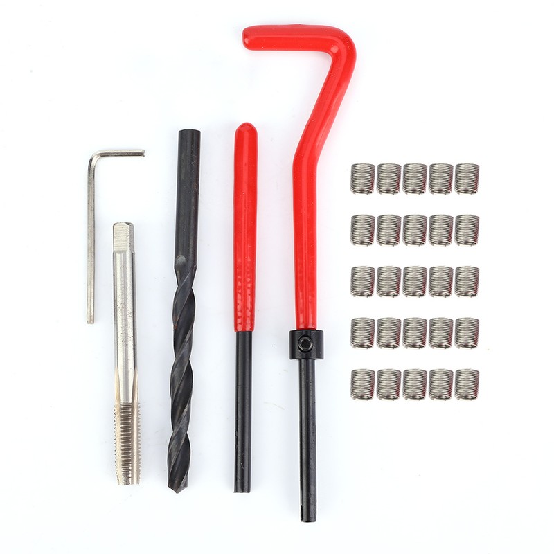 30Pcs Thread Repair Kit Stainless Steel Twisted Drill Wrench Threaded