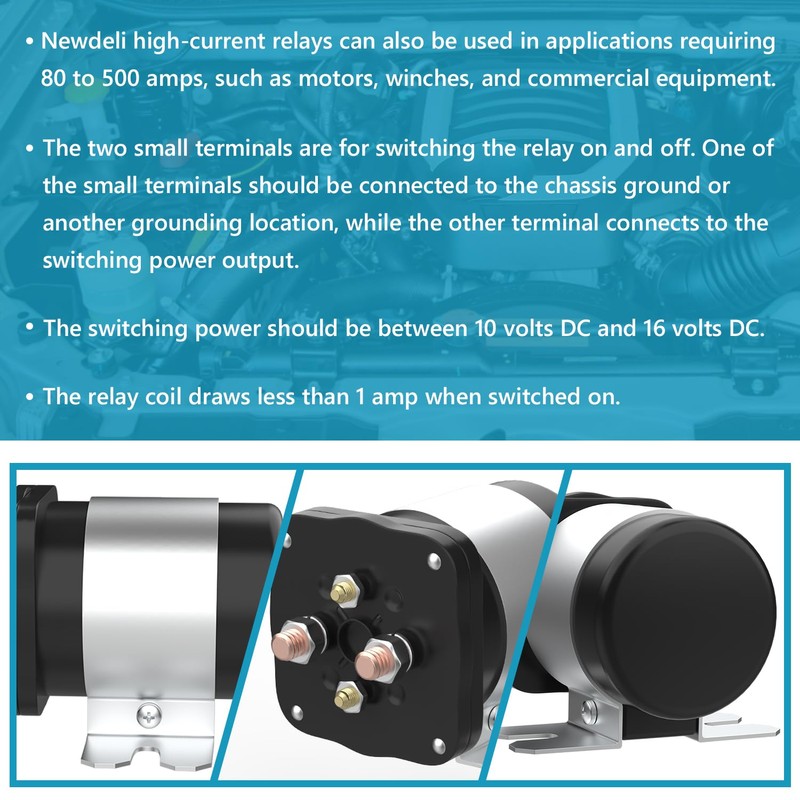Newdeli 200Amp Battery Isolator 12V Relay Continuous Battery Isolator and