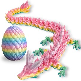 Sunshine smile 3D Printed Dragon (29 cm) with Dragon Egg, Dragon Egg with Dragon, 3D Printed Dragon Egg, Mysterious Dragon Toy, Dragon Figures in Dragon Egg, Movable Dragon Figures