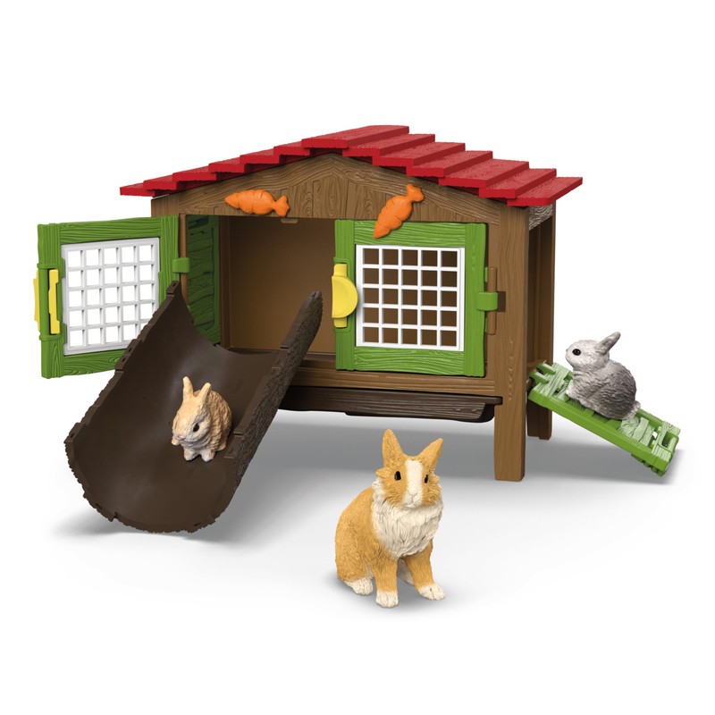 schleich Farm World 42728 Rabbit Hutch for Ages 3 and