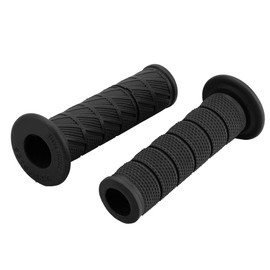2 x universal vintage motorcycle handlebar grips, 22 mm, diagonal design, black, oil, water and cold resistant, for 22 mm handlebars, includes protection against damage