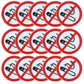 Pack of 15 Smoking Prohibited Stickers, Diameter 7 cm, Sticker with UV Protection, Warning Sign for Outdoor and Indoor Use, Smoking Ban Sign Sticker with UV Protection, Warning Sign for Outdoor and