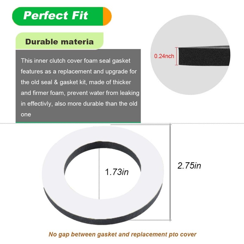 PTO Seal Cover Inner Clutch Cover Foam Seal Gasket Compatible