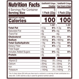 Goldfish Crisps Baked Chip Crackers Variety Pack, 0.8 Oz Snack Packs, 9 Pk
