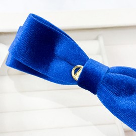Burnaby Royal Velvet Blue Ribbon Hairpin Pin Option / 버나비 로얄 벨벳 블루 리본 헤어핀 핀 옵션