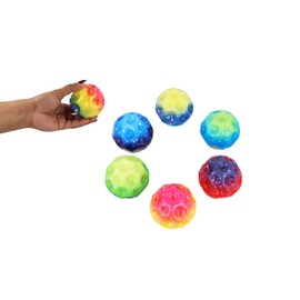 HENBRANDT 1x 7cm High Bounce Rainbow Space Ball - Colourful Bouncy Ball, Party Bag Fillers, Stocking Fillers, Novelty Toy