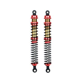 LCX Racing 1/10th RC Crawler Car 2PCS Metal Front Suspension Shock Absorber Damper for RC Rock RC Crawler RC Truck Car Axial RBX10 Ryft AXI03005 AXI03009, Upgrades Parts Accessories (Red, 131mm)
