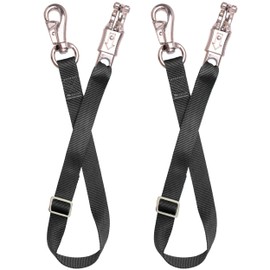 Adjustable Trailer Tie （2 Pack）-Horse Trailer Nylon Strap Tie，Adjusted from 25 to 37” (Black)