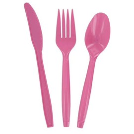 Heavy Duty Plastic Cutlery 48-Piece Set (Spoons, Forks, Knives)