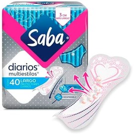 Saba Protectores Diarios Multiestilos Largos 40pzs