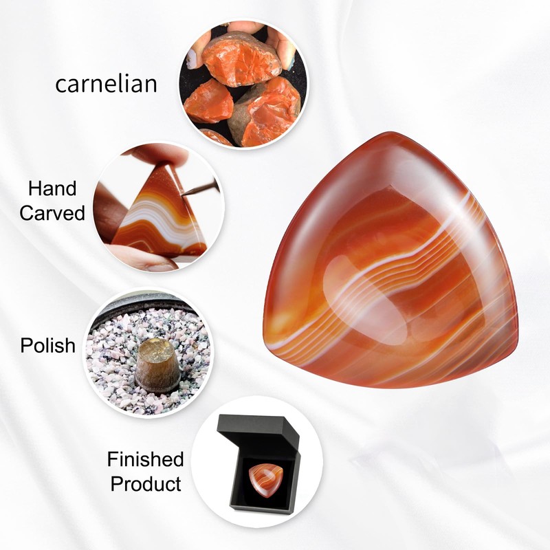 Artistone Red Carnelian Agate Thumb Worry Stone Chakra Healing Crystals