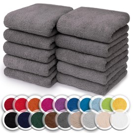 NatureMark Pack of 10 Face Cloths 100 % Cotton Terry Cloth Soap Cloths Size 30 x 30 cm Terry Cloth Flannels in Pack of 10
