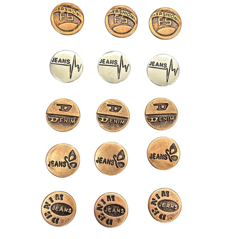 Loty Store 15 Sets 20mm Replacement Jeans Buttons Pants Metal
