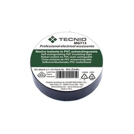 TECNID PVC Insulation Tape – 15 mm x 10 m – Thickness 0.12 mm – Waterproof and Heat Resistant – Length 10 m – Black