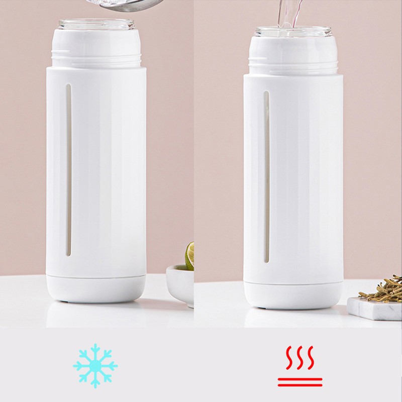 310ml Glass Cup with Lid Portable Dual Purpose Water Mug