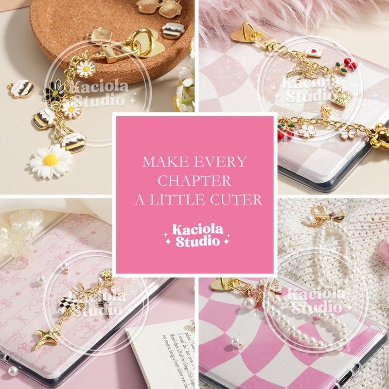Kaciola Charm Chains for Kindle, Strawberry Pendant Cute E-reader Phone