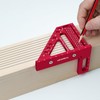 Carpenter Square Hole Scribing Ruler 45 90 Degree Aluminum Alloy