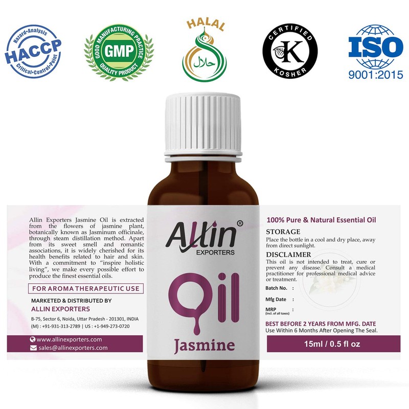 Allin Exporters Jasmine Oil - 100% Pure, Natural & Undiluted