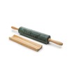 Fox Run Marble Rolling Pin and Base, Green 2.5 x