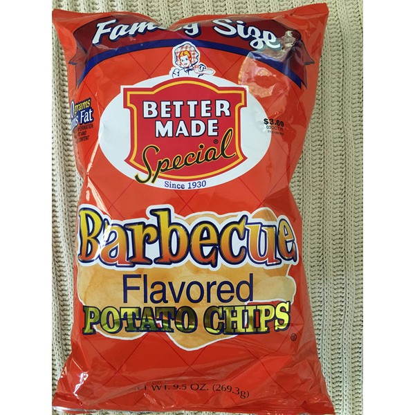 Better Made Barbecue Flavored Potato Chips Family Size 9.5 Ounce