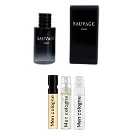 In1mart Set 3 Cologne Sample Travel Size for Men- 1 Sauvage MINI Size Dabber 10ml/ .34 fl.oz and 3 Random Designer Fragrance Brands Spray Vials