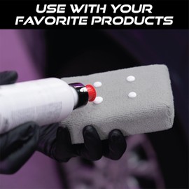 VIKING Microfiber Applicator Pads, Rectangular Polishing Pad, Cleaning Pads for Car Detailing, 3 Inch x 5 Inch, Grey, 6 Pack